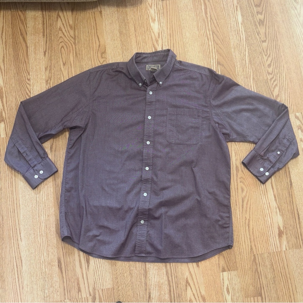 Duluth Trading Co Burgundy Maroon Button Down Shirt Men’s Size XL 100% Cotton
